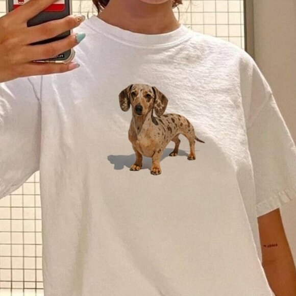 Tops - Cute Dachshund Graphic T-Shirt
